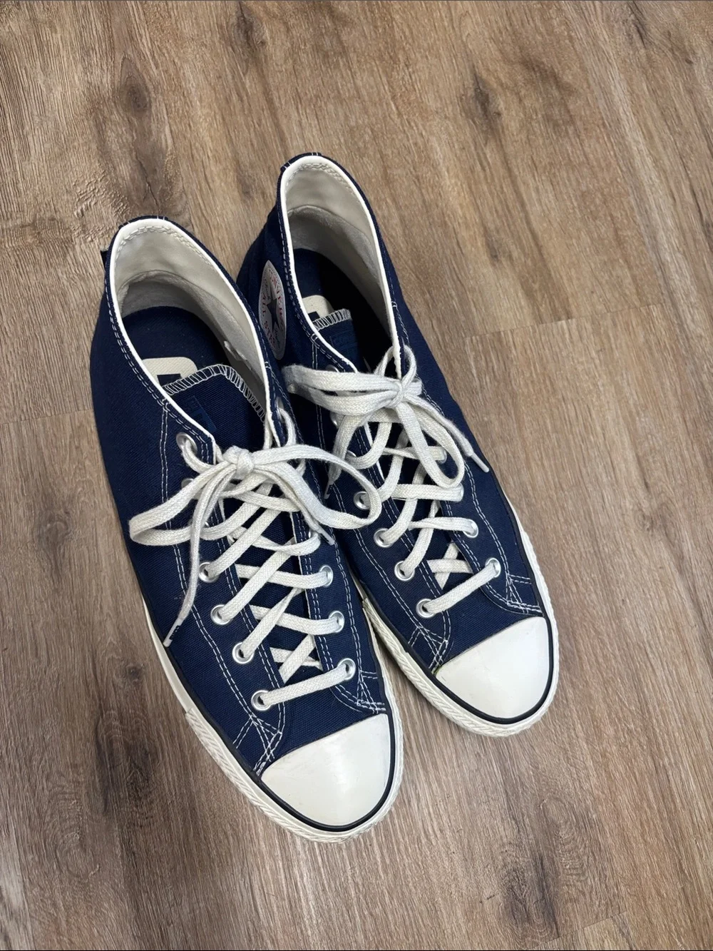 Converse Navy Canvas High Top Sneakers with White Trim